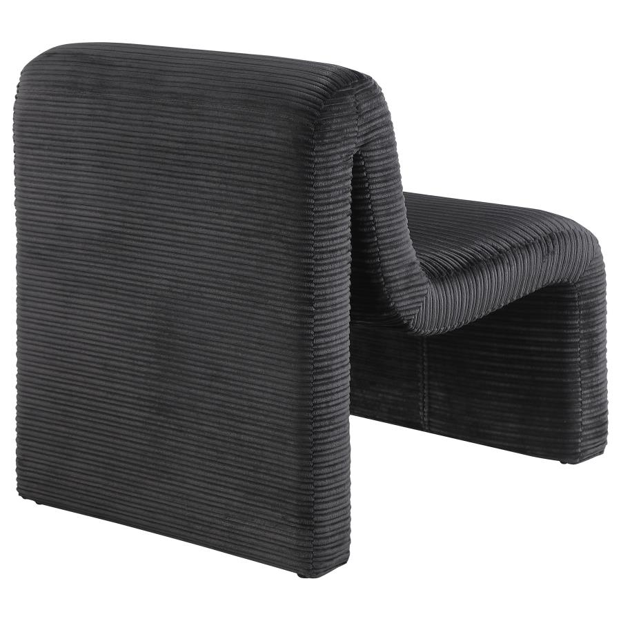 (image for) Drayton Upholstered Curved Armless Accent Chair Black