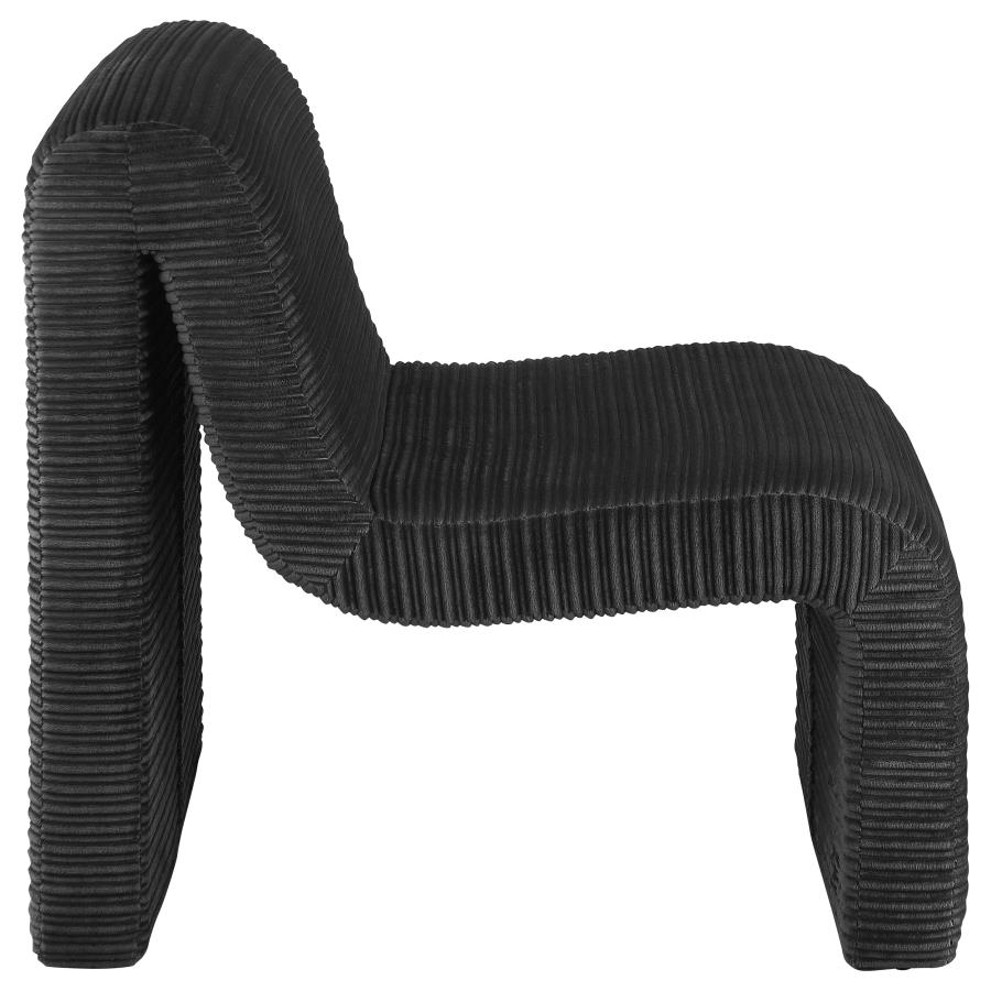 (image for) Drayton Upholstered Curved Armless Accent Chair Black