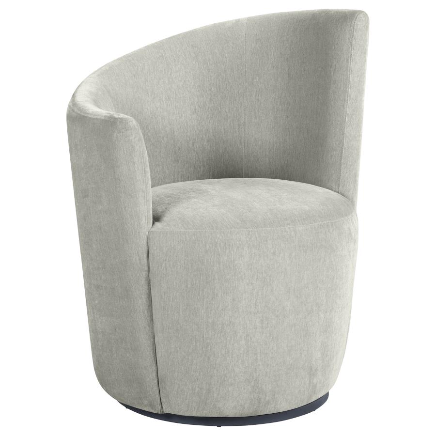 (image for) Nueva Upholstered Swivel Chair Curved Backrest Dove Grey