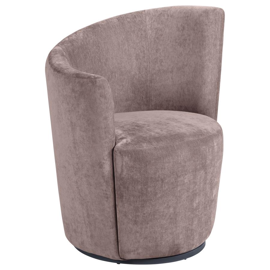 (image for) Nueva Upholstered Swivel Chair Curved Backrest Blush