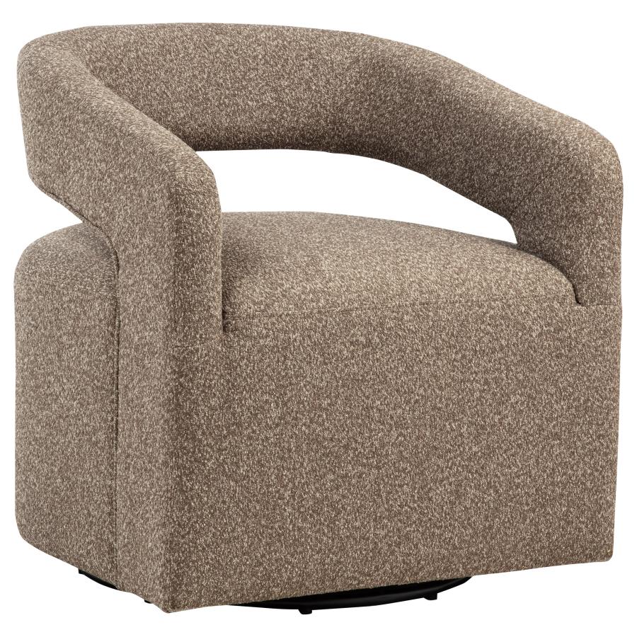 (image for) Westhill Boucle Upholstered Swivel Accent Chair Rocky Road