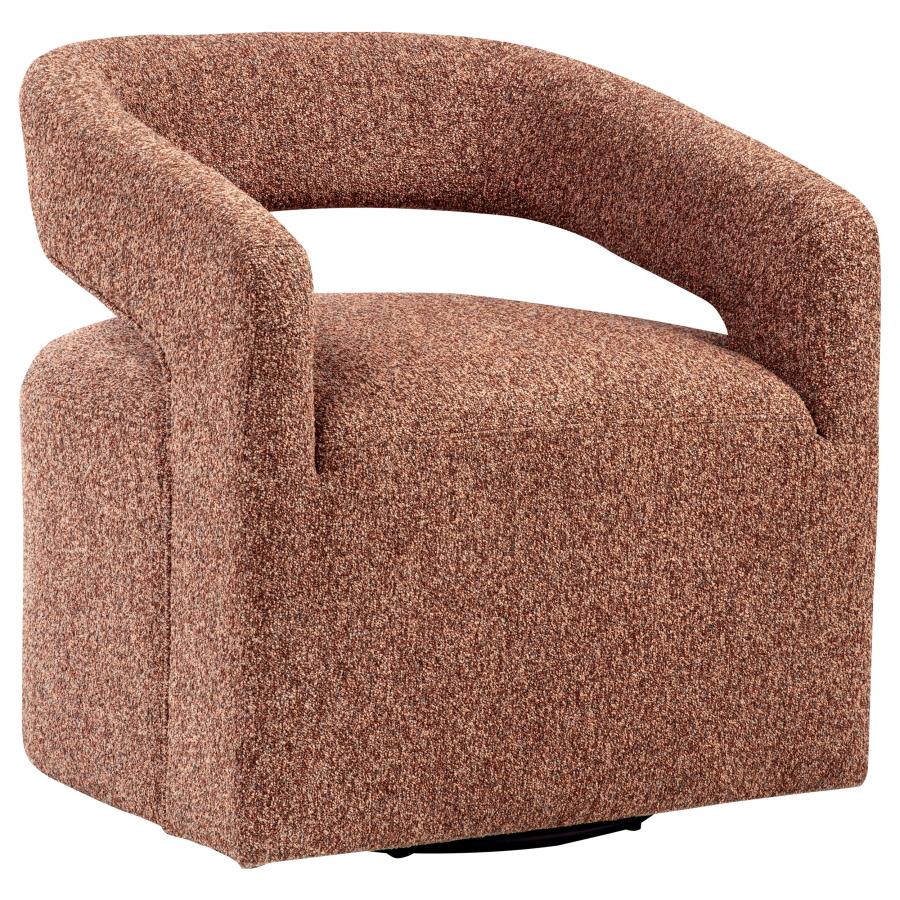 (image for) Westhill Boucle Upholstered Swivel Accent Chair Berry