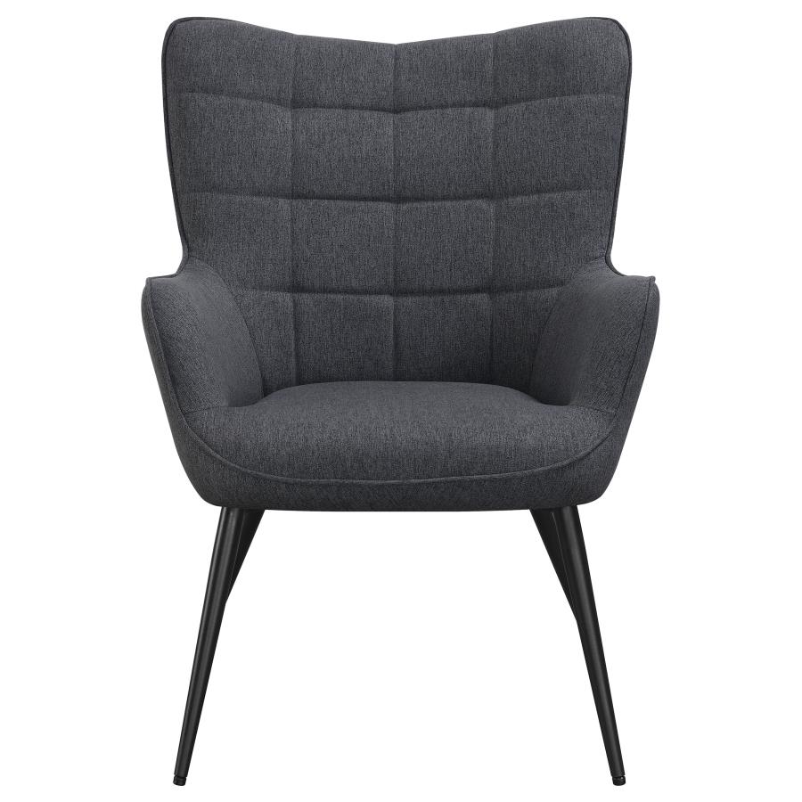 (image for) Isla Upholstered Flared Arm Tufted Accent Chair Grey