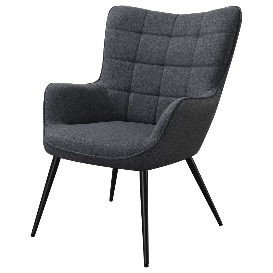 (image for) Isla Upholstered Flared Arm Tufted Accent Chair Grey