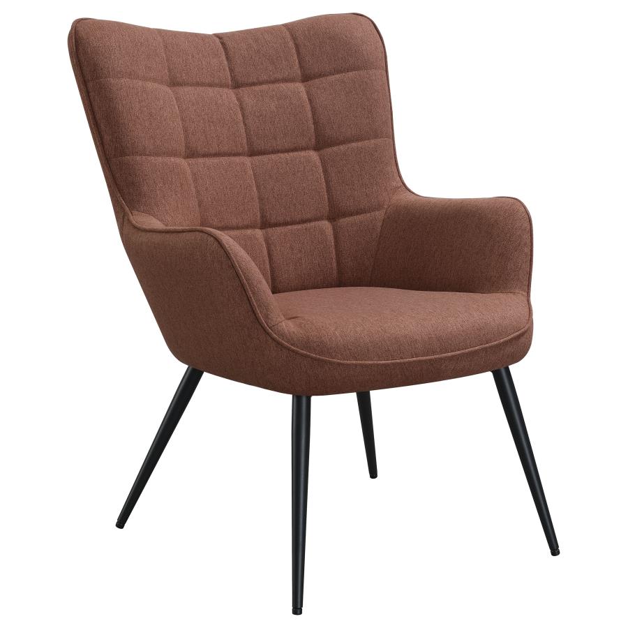 (image for) Isla Upholstered Flared Arm Tufted Accent Chair Rust