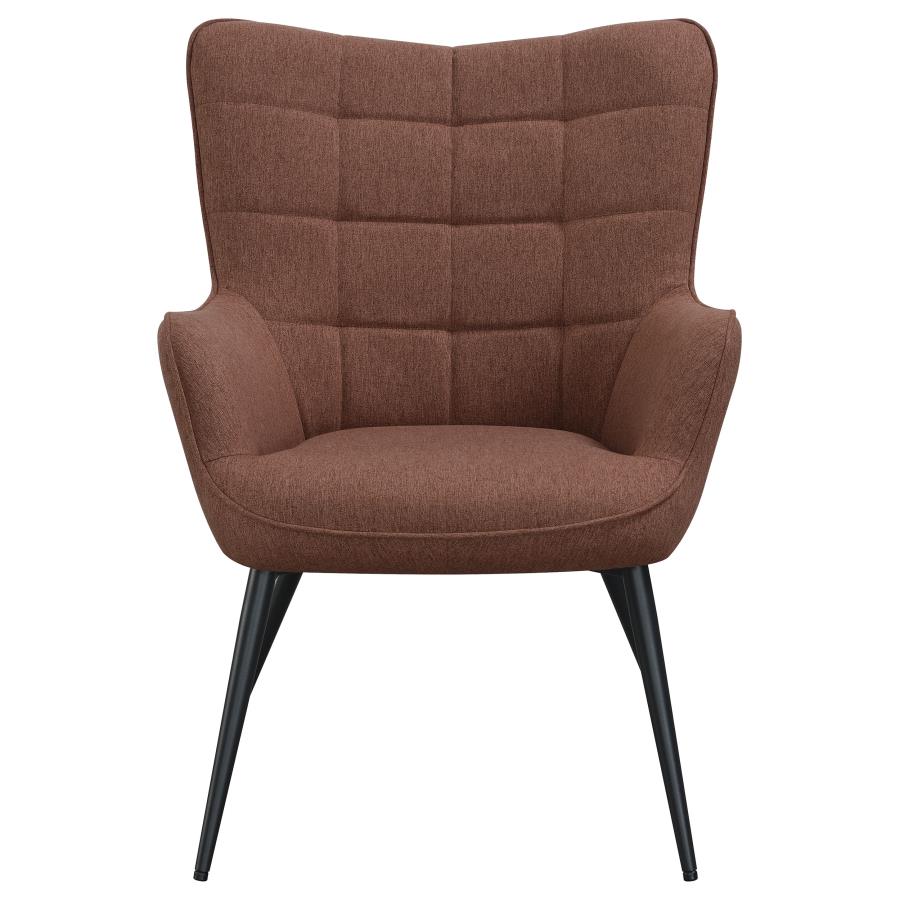 (image for) Isla Upholstered Flared Arm Tufted Accent Chair Rust