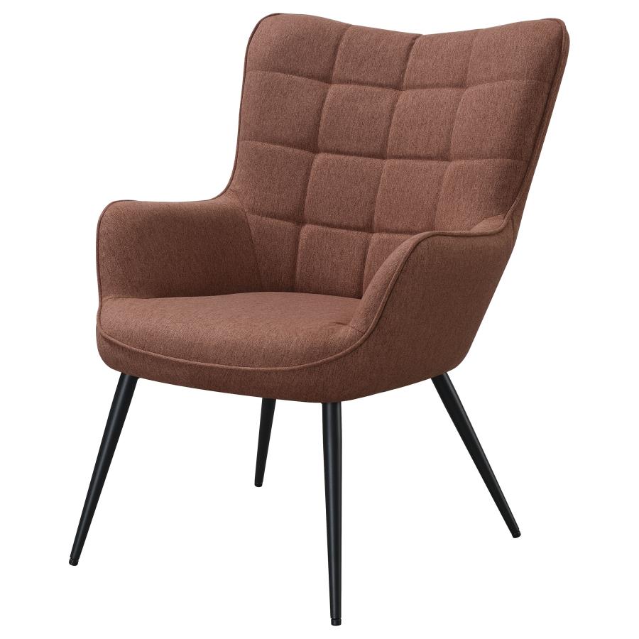 (image for) Isla Upholstered Flared Arm Tufted Accent Chair Rust