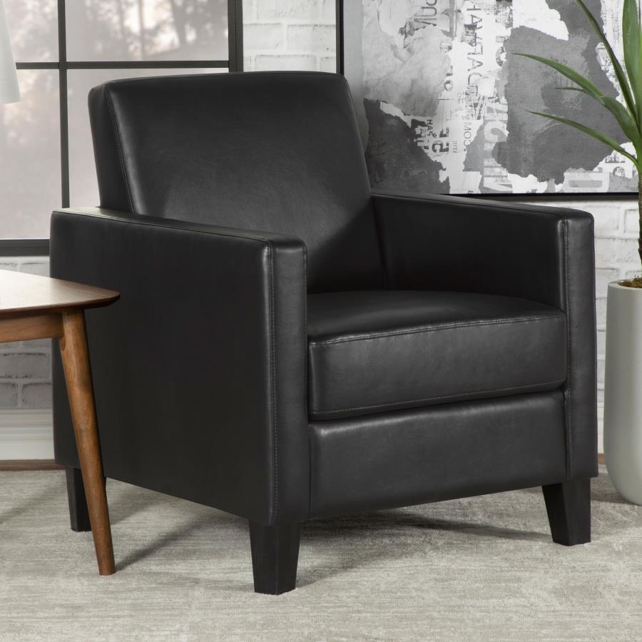 (image for) Julio Upholstered Track Arm Accent Chair Black