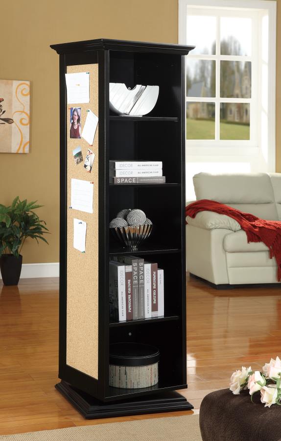 (image for) Robinsons Swivel Accent Cabinet with Cork Board Black