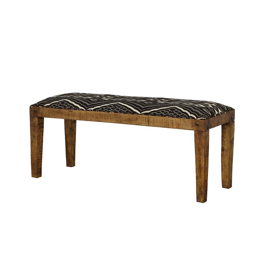 (image for) Lamont Fabric Upholstered Accent Bench Black and Natural