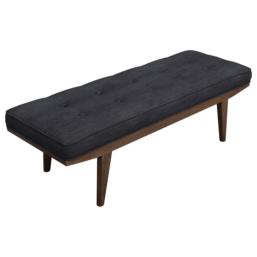 (image for) Wilson Fabric Upholstered Tufted Accent Bench Grey - Click Image to Close