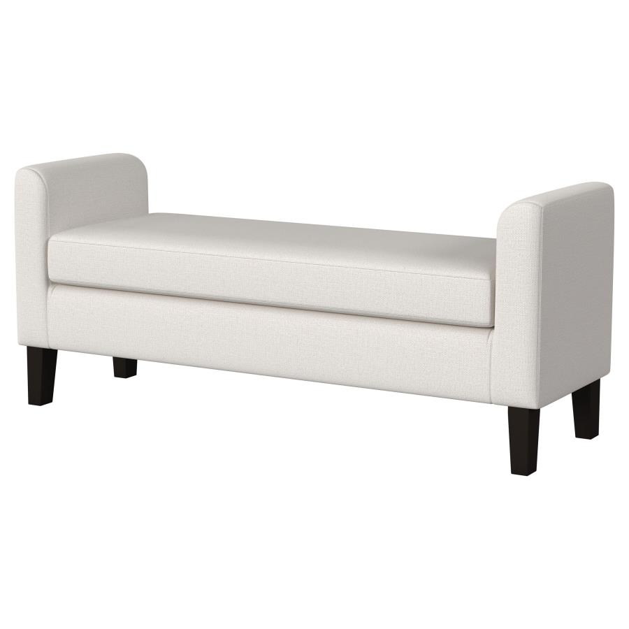 (image for) Rex Fabric Upholstered Accent Bench with Armrests Vanilla