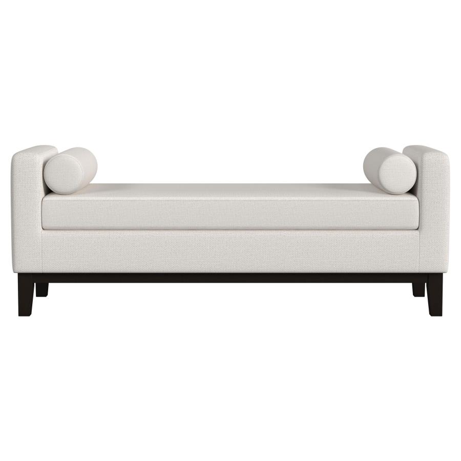 (image for) Rosie Upholstered Accent Bench with Armrests Vanilla