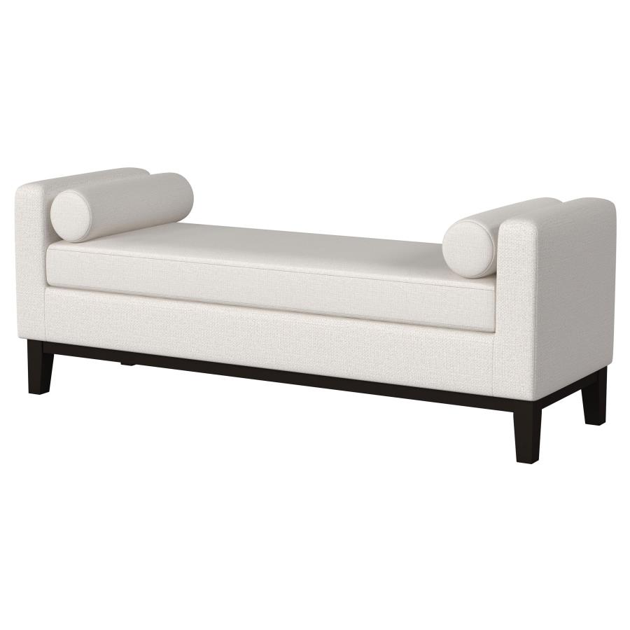 (image for) Rosie Upholstered Accent Bench with Armrests Vanilla