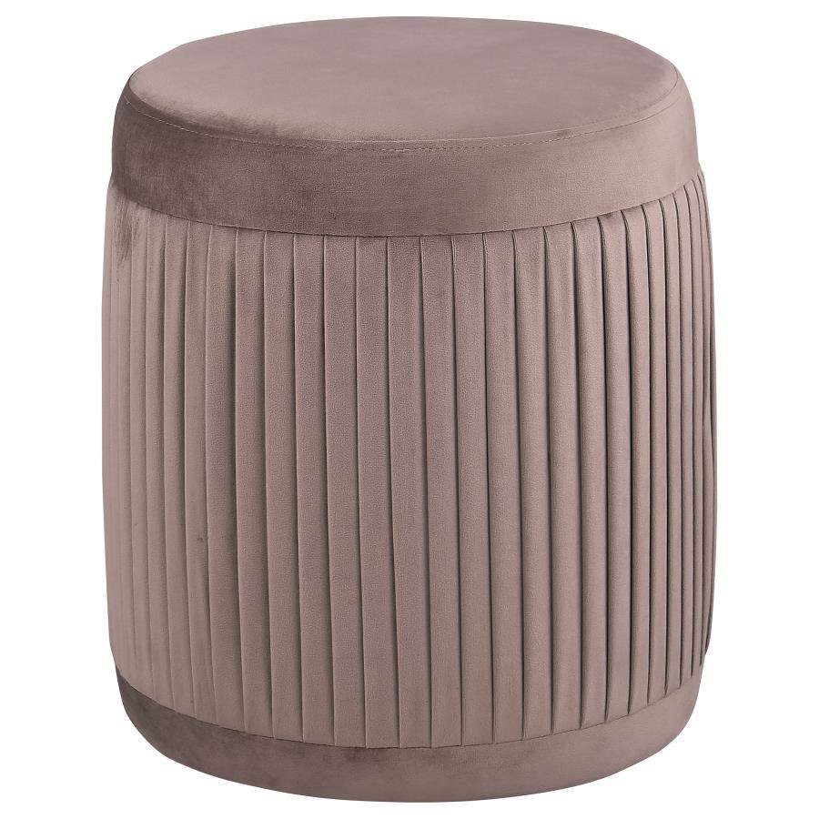 (image for) Tovar Round Upholstered Ottoman Mauve - Click Image to Close