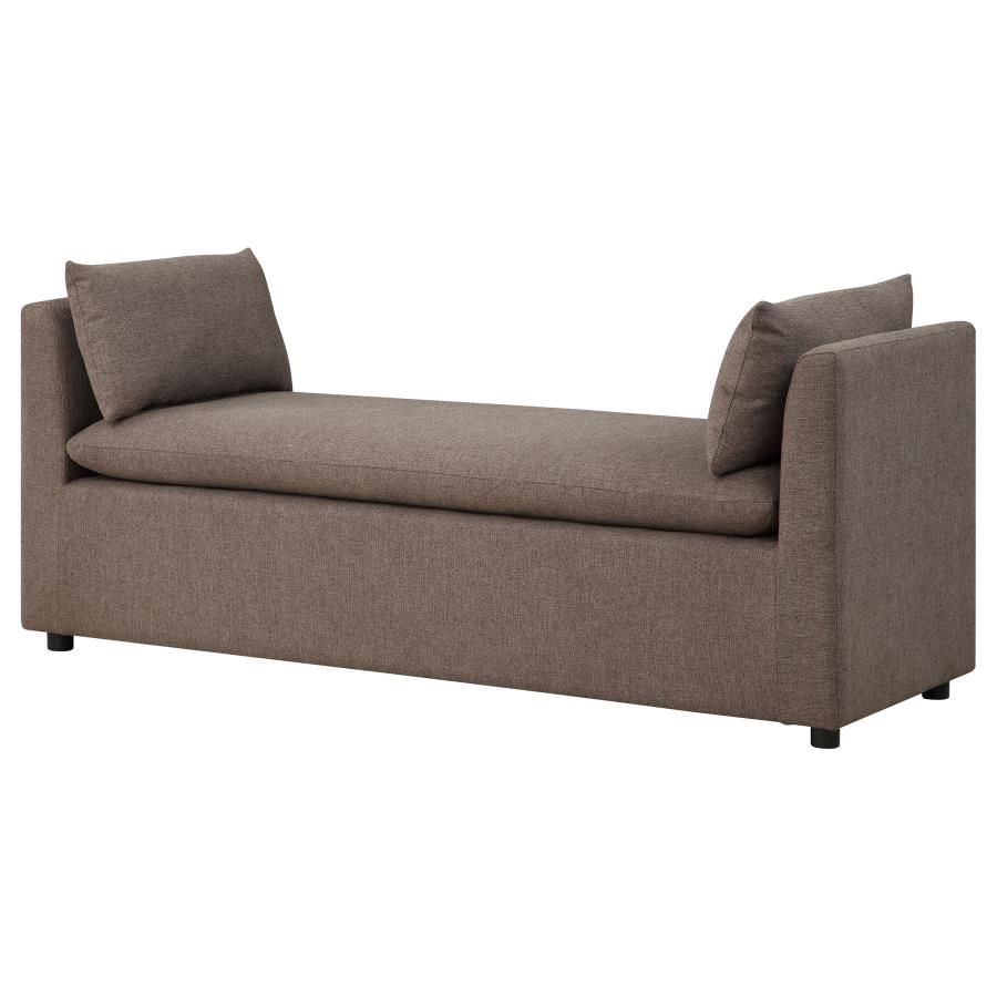 (image for) Robin Upholstered Accent Bench with Armrests Brown