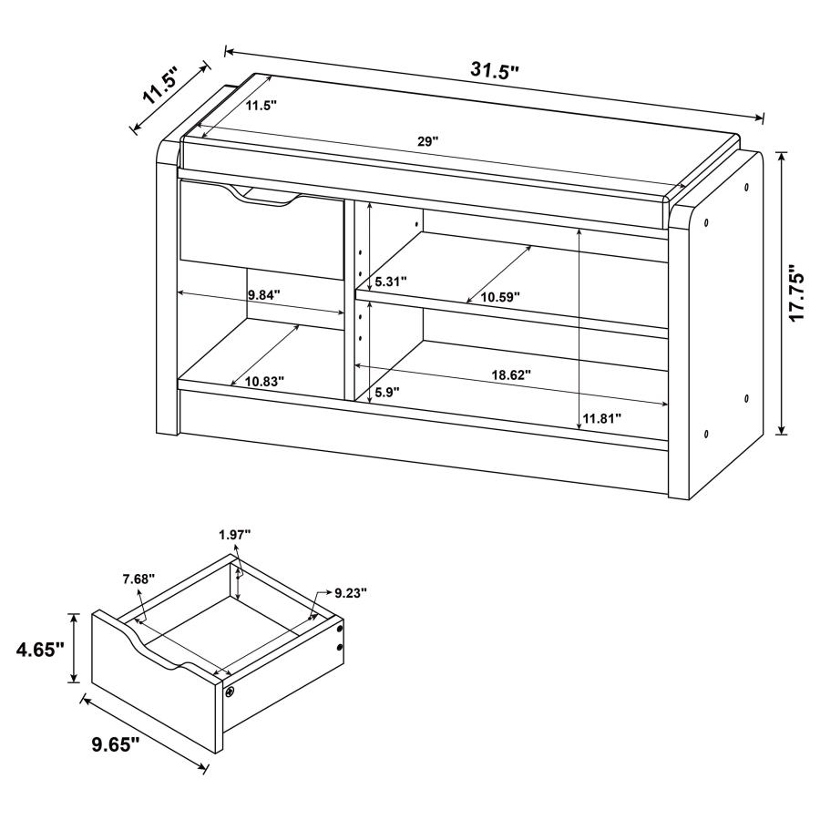 (image for) Arrington Storage Bench Smoked Oak