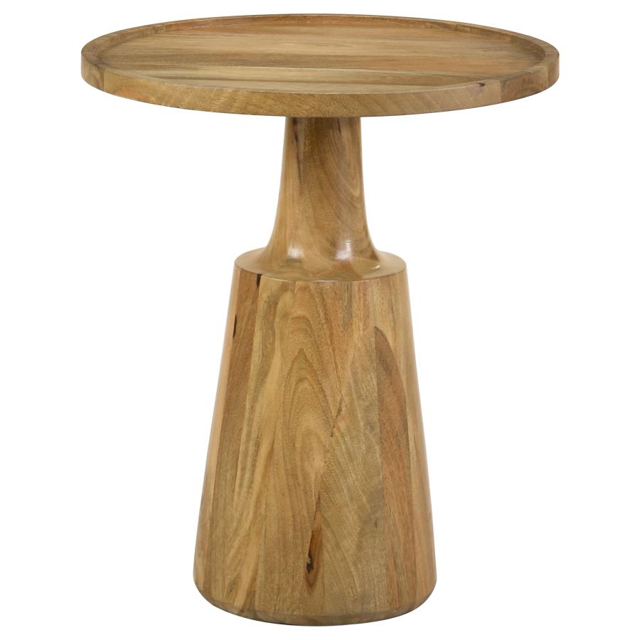 (image for) Ixia Round Solid Mango Wood Accent Side Table Natural - Click Image to Close