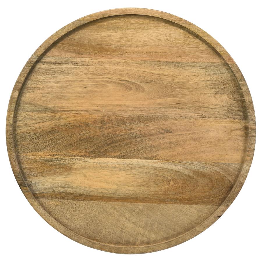 (image for) Ixia Round Solid Mango Wood Accent Side Table Natural