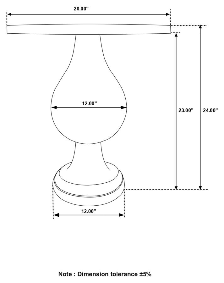 (image for) Dianella Round Pedestal Base Accent Side Table White Washed