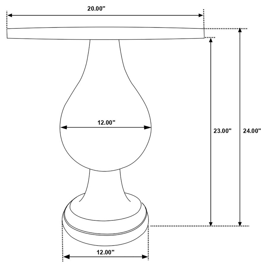 (image for) Dianella Round Pedestal Base Accent Side Table Black Stain