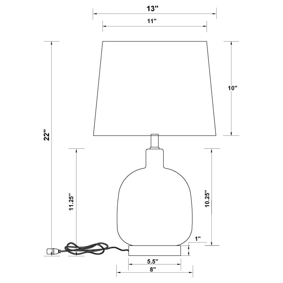 (image for) Costner 22-inch Empire Shade Clear Glass Table Lamp Nickel