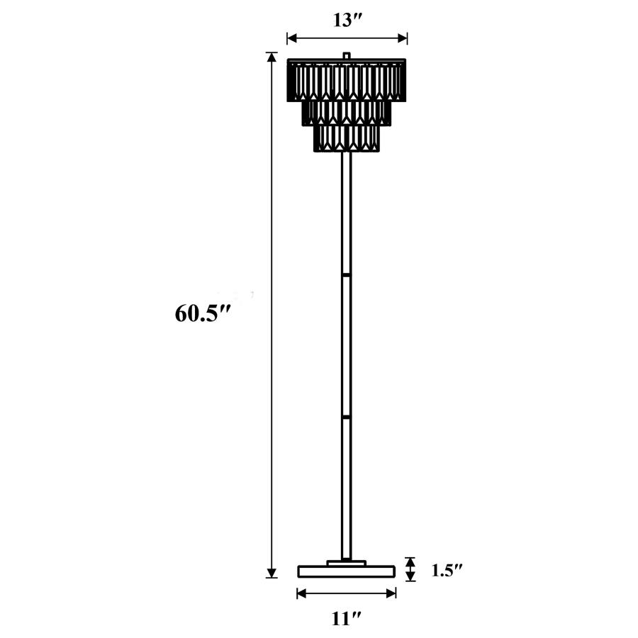 (image for) Anya 61-inch Hanging Crystal Metal Floor Lamp Chrome