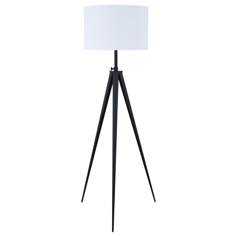 (image for) Harrington 60-inch Drum Shade Metal Tripod Floor Lamp Black