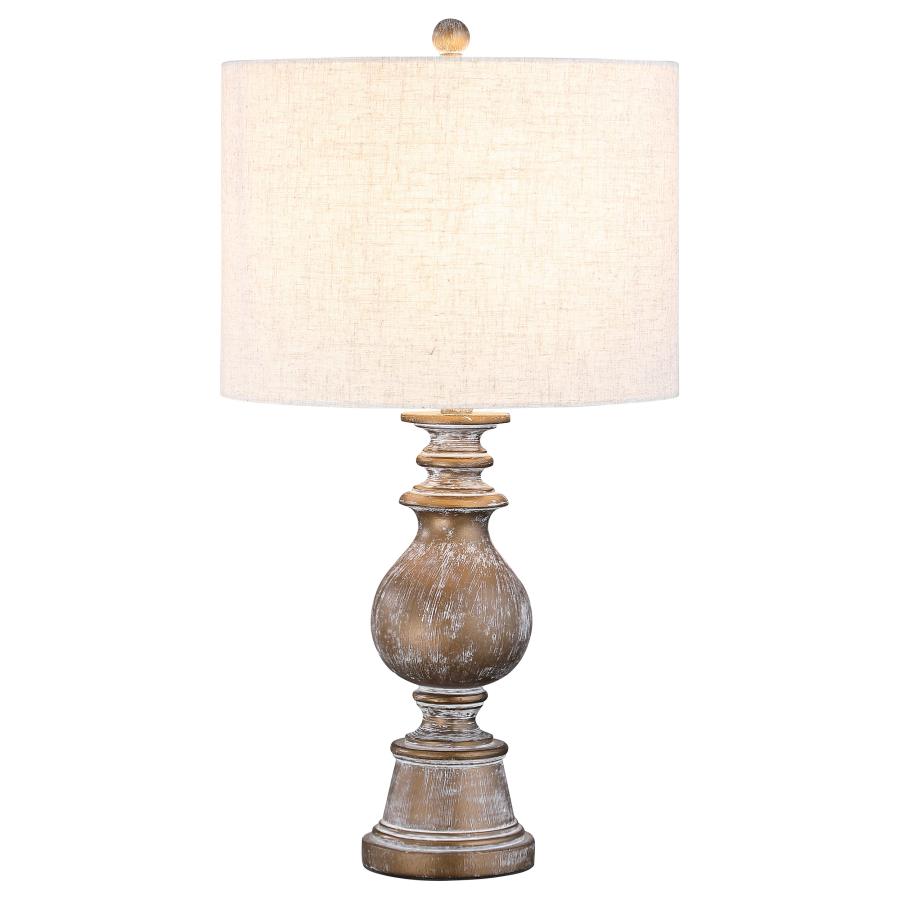 (image for) Brie 28-inch Drum Shade Urn Table Lamp Antique Gold