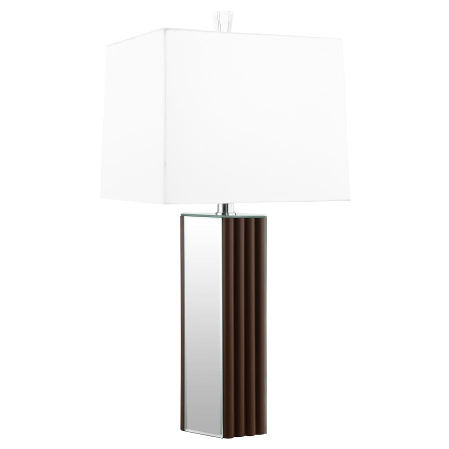 (image for) Elena 30-inch Square Tapered Mirrored Table Lamp Brown