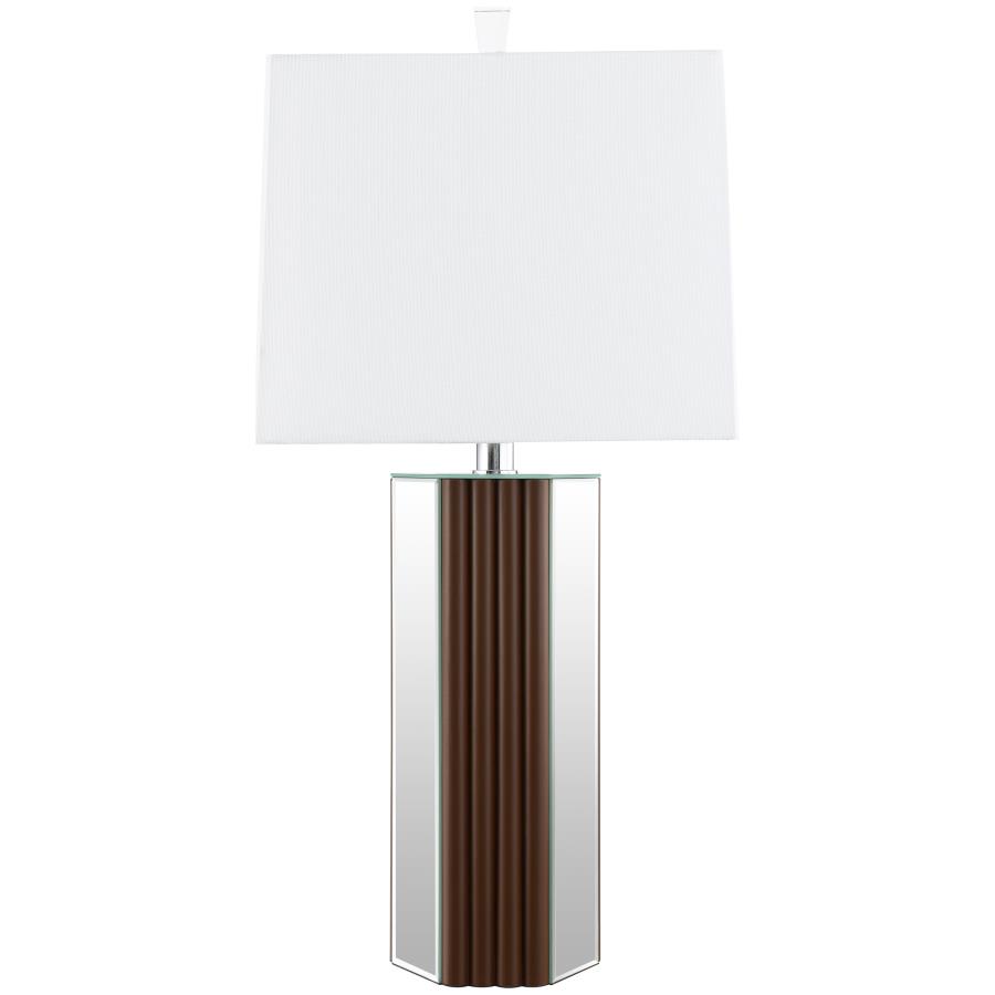 (image for) Elena 30-inch Square Tapered Mirrored Table Lamp Brown