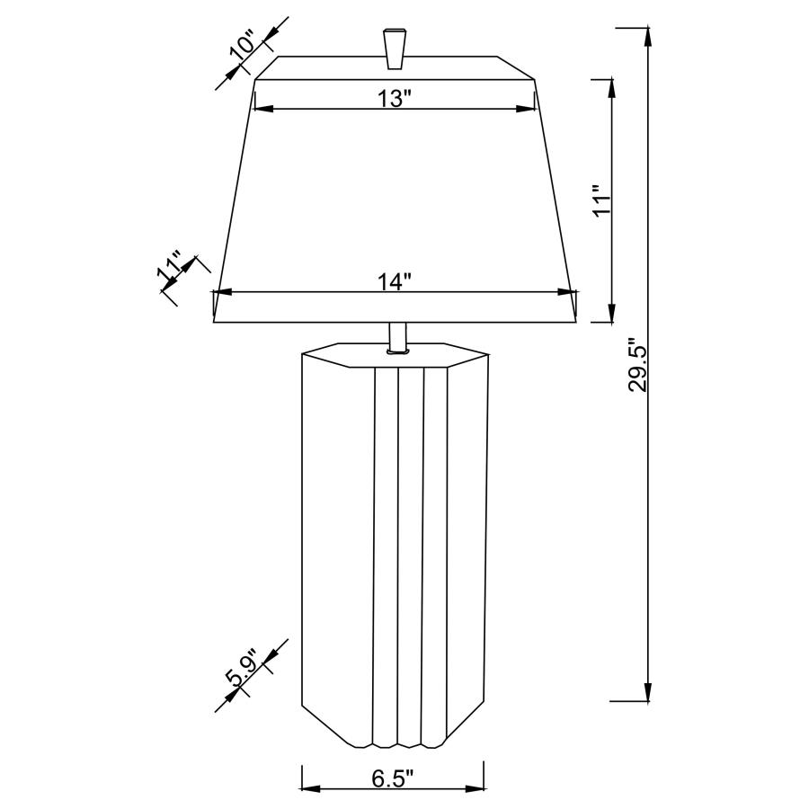 (image for) Elena 30-inch Square Tapered Mirrored Table Lamp Brown