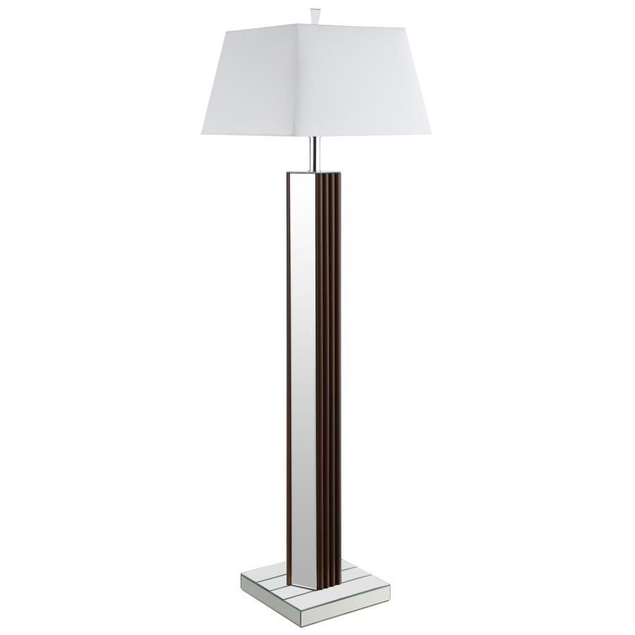 (image for) Elena 67-inch Square Tapered Mirrored Floor Lamp Brown