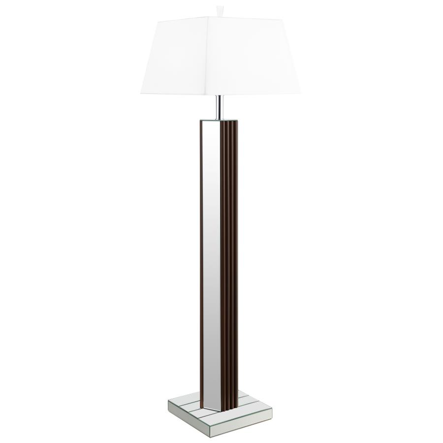 (image for) Elena 67-inch Square Tapered Mirrored Floor Lamp Brown