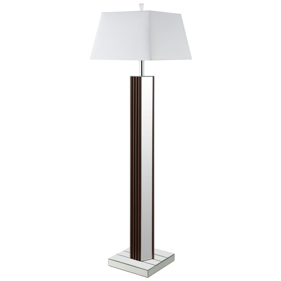 (image for) Elena 67-inch Square Tapered Mirrored Floor Lamp Brown