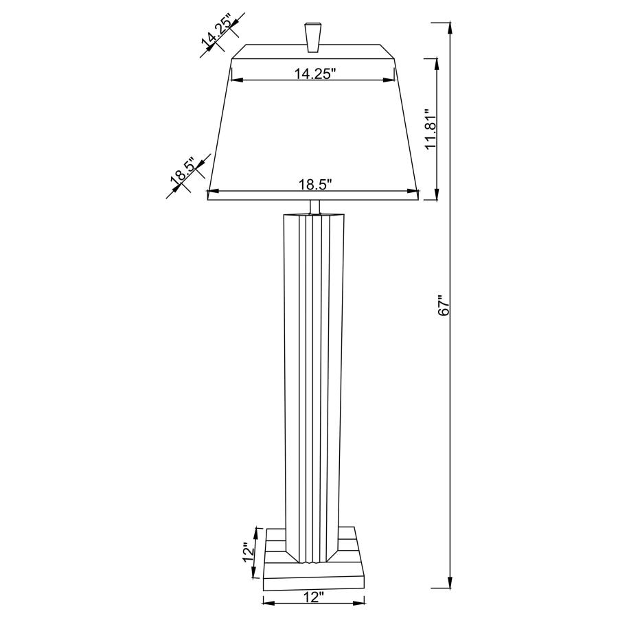 (image for) Elena 67-inch Square Tapered Mirrored Floor Lamp Brown