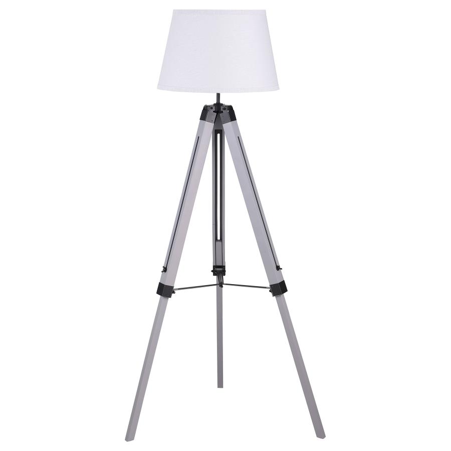 (image for) Dayton 56-inch Empire Shade Metal Tripod Floor Lamp Grey