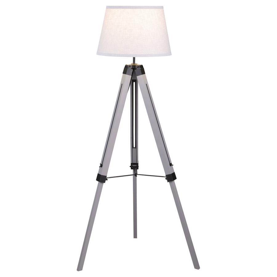 (image for) Dayton 56-inch Empire Shade Metal Tripod Floor Lamp Grey