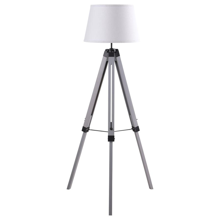 (image for) Dayton 56-inch Empire Shade Metal Tripod Floor Lamp Grey