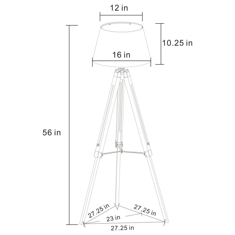 (image for) Dayton 56-inch Empire Shade Metal Tripod Floor Lamp Grey