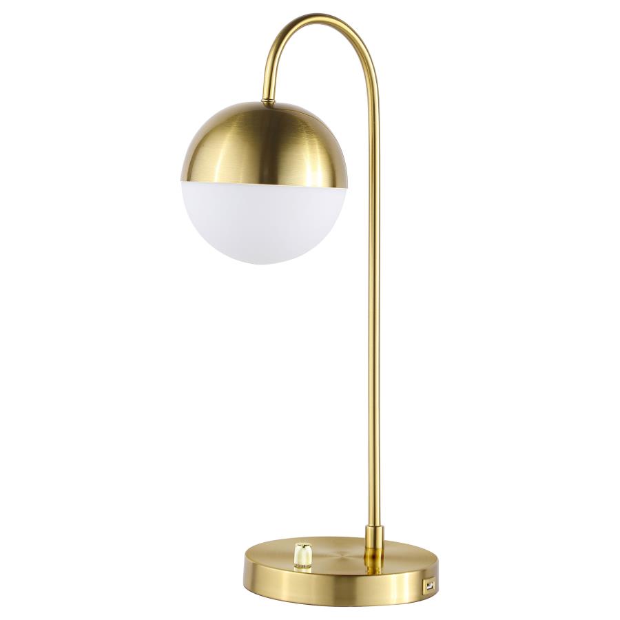 (image for) Merrick 21-inch Spherical Arched Bedside Table Lamp Gold