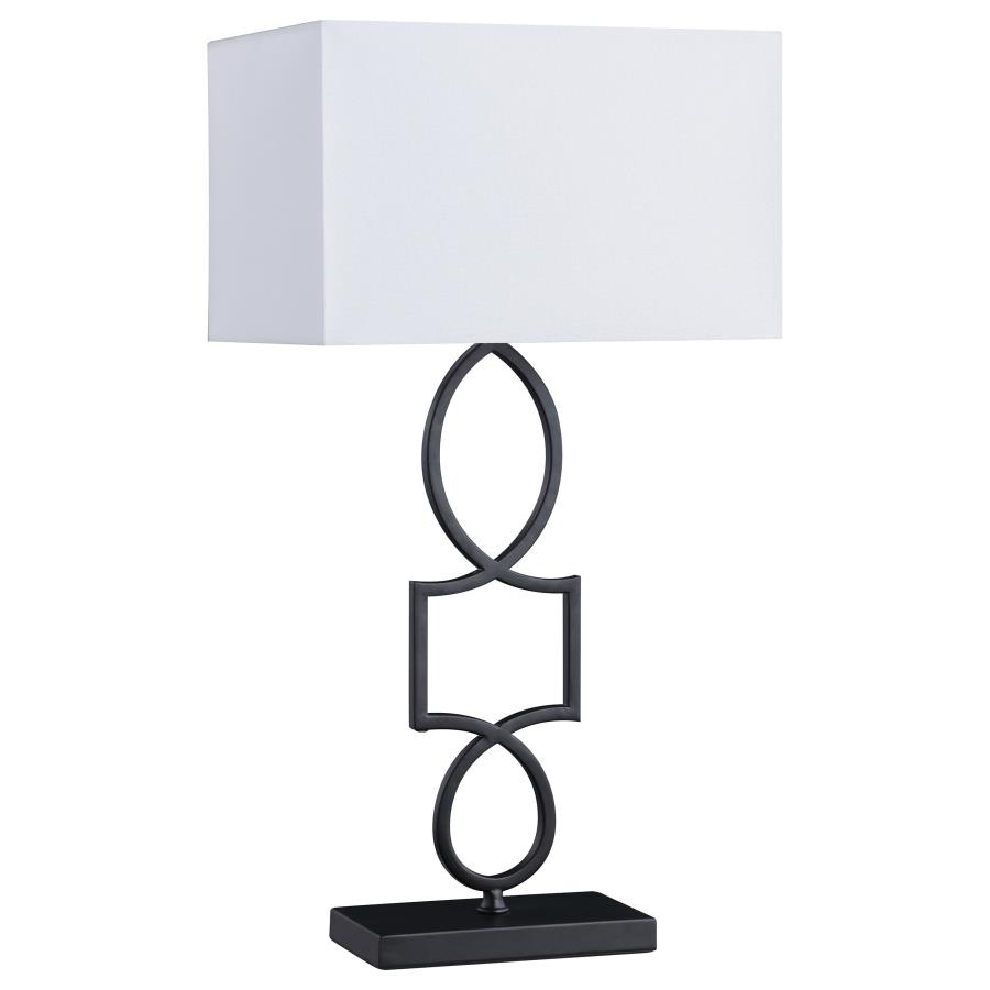 (image for) Leorio 29-inch Rectangular Shade Metal Table Lamp Black