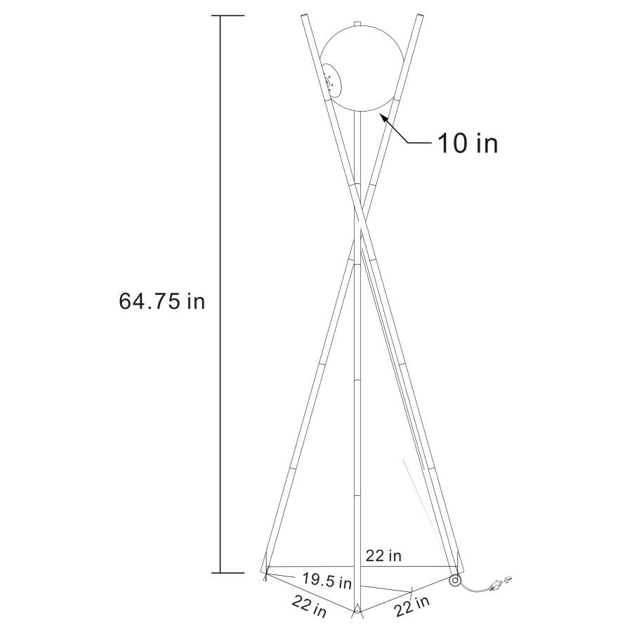 (image for) Yamileth 65-inch Spherical Bulb Metal Tripod Floor Lamp Gold