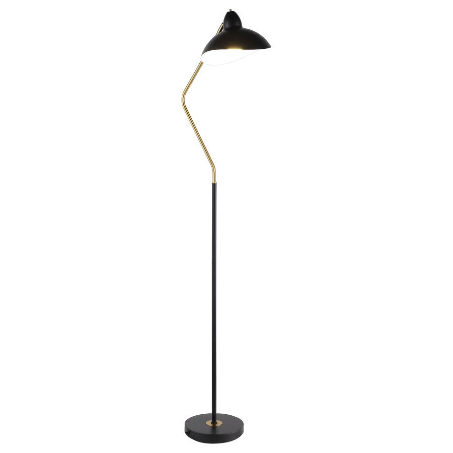 (image for) Lucien 69-inch Dome Shade Metal Task Floor Lamp Black