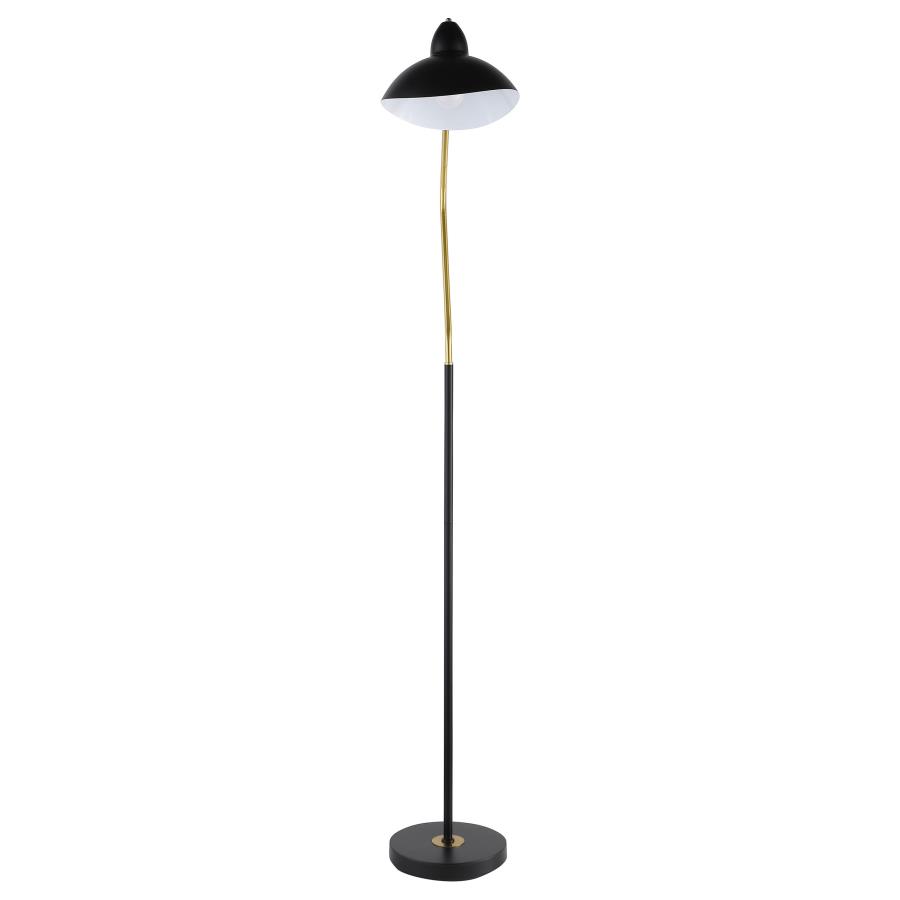 (image for) Lucien 69-inch Dome Shade Metal Task Floor Lamp Black