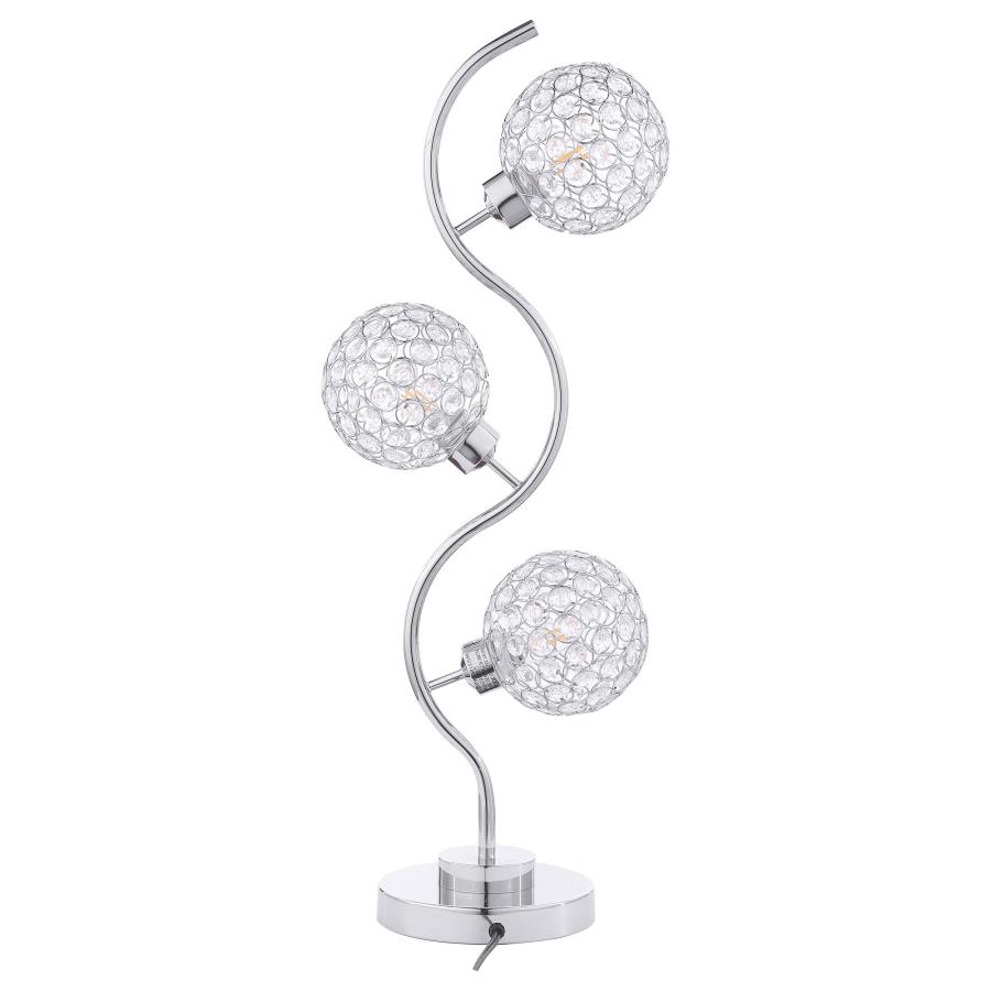 (image for) Amberley 33-inch 3-light Curvy Metal Table Lamp Silver