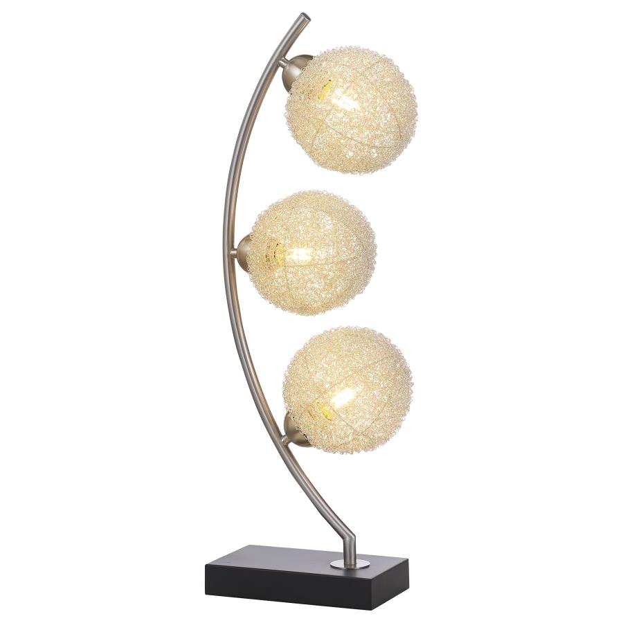 (image for) Claudia 30-inch Woven Spherical Metal Table Lamp Black