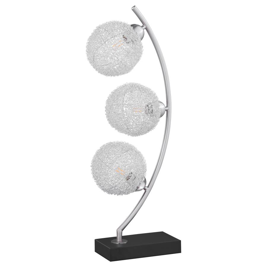 (image for) Claudia 30-inch Woven Spherical Metal Table Lamp Black