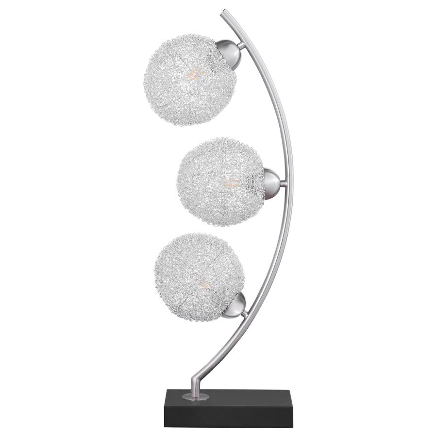 (image for) Claudia 30-inch Woven Spherical Metal Table Lamp Black