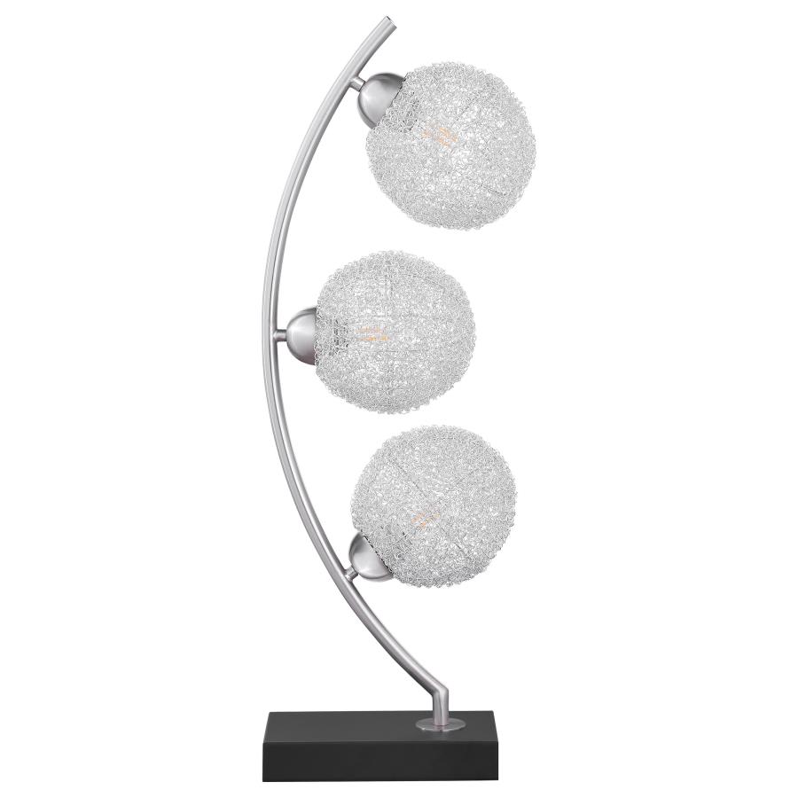 (image for) Claudia 30-inch Woven Spherical Metal Table Lamp Black